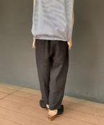 25/-リネン製品染め タックパンツ