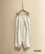 25/-リネン製品染め タックパンツ