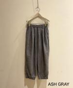 25/-リネン製品染め タックパンツ