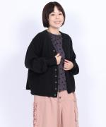 ドットカットジャガード　ギャザーブラウス