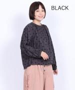 ドットカットジャガード　ギャザーブラウス