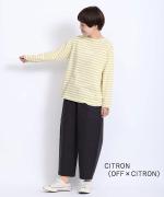 トロワ天竺ボーダー　バスクロゴT