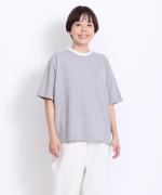 ドライコットン天竺 フリル衿5分袖T