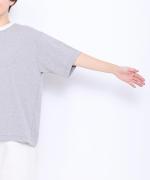 ドライコットン天竺 フリル衿5分袖T