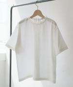 ドライコットン天竺 フリル衿5分袖T