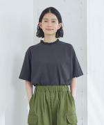ドライコットン天竺 フリル衿5分袖T