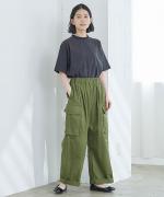 ドライコットン天竺 フリル衿5分袖T