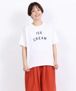 ドライコットン天竺 プリントT(ICE CREAM)