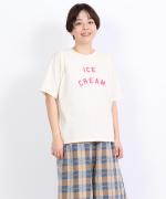 ドライコットン天竺 プリントT(ICE CREAM)