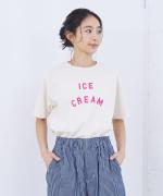 ドライコットン天竺 プリントT(ICE CREAM)