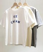 ドライコットン天竺 プリントT(ICE CREAM)