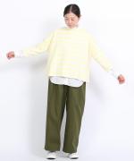 ヴァン天竺ボーダー　9分袖バスクワイドT