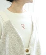 ドライコットン天竺　刺繍長袖T