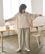 太番手ステッチコットンリネンボイル　シャツ