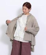 太番手ステッチコットンリネンボイル　シャツ