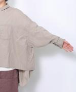 太番手ステッチコットンリネンボイル　シャツ