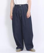 12ozコットンリネンデニム　ワイドパンツ