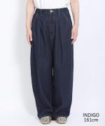 12ozコットンリネンデニム　ワイドパンツ