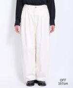 12ozコットンリネンデニム　ワイドパンツ