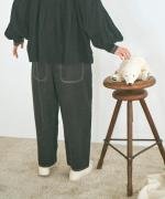 12ozコットンリネンデニム　ワイドパンツ