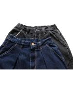 12ozコットンリネンデニム　ワイドパンツ
