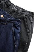 12ozコットンリネンデニム　ワイドパンツ