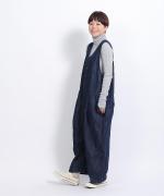 10ozコットンリネンデニム　オールインワン