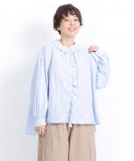 ふわふわコットン　フリルブラウス