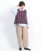 コットンリネンツイル　ワイドパンツ