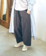 コットンリネンツイル　ワイドパンツ