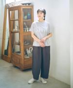 コットンリネンツイル　ワイドパンツ