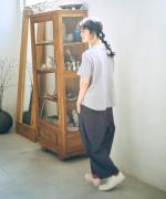 コットンリネンツイル　ワイドパンツ