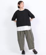 スカラップ刺繍コットンリネンボイル　ノースリーブプルオーバー