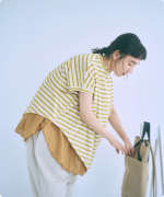 スカラップ刺繍コットンリネンボイル　ノースリーブプルオーバー
