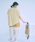 スカラップ刺繍コットンリネンボイル　ノースリーブプルオーバー