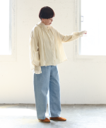 コットンリネン先染めボイルワッシャー　シャツ