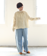 コットンリネン先染めボイルワッシャー　シャツ