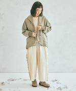 オーガニックコットンコーデュロイ　フリルパンツ