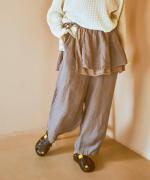 ソリトリネン③×コットンリネンボイルガーゼ　ラップスカート付パンツ