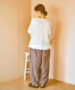 ソリトリネン③×コットンリネンボイルガーゼ　ラップスカート付パンツ