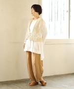 ソリトリネン③×コットンリネンボイルガーゼ　ラップスカート付パンツ