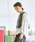 フラワーメッシュジャガード　2wayベスト