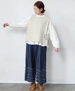 リネンキャンバス　アシンメトリーベスト