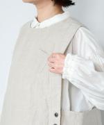 リネンキャンバス　アシンメトリーベスト