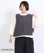 リネンキャンバス　アシンメトリーベスト