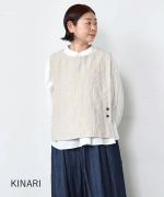 リネンキャンバス　アシンメトリーベスト