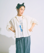 コットンシルクシャンブレー　シャツ