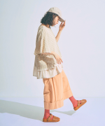 コットンリネンキャンブリック　ワイド7分丈パンツ