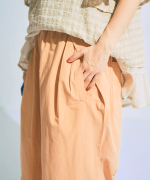 コットンリネンキャンブリック　ワイド7分丈パンツ