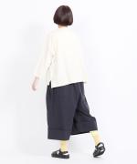 コットンリネンキャンブリック　ワイド7分丈パンツ
